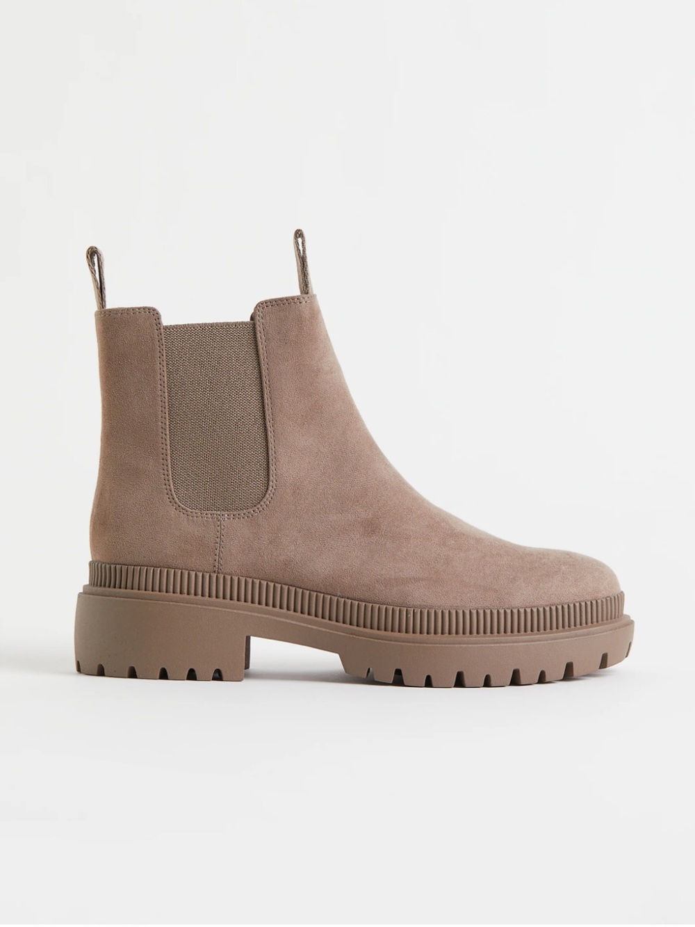 Chunky Lug Chelsea Ankle Boots - Taupe a